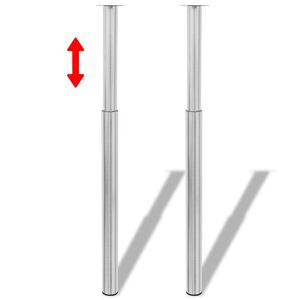 2 x Teleskopfu&szlig; St&uuml;tzfu&szlig; Tischbein Edelstahl 710mm-1100mm