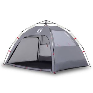 vidaXL Strandzelt 2 Personen Grau Quick Release Wasserdicht