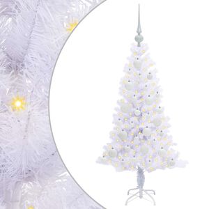 vidaXL K&uuml;nstlicher Weihnachtsbaum Wei&szlig; 120 cm PVC und Stahl