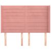 vidaXL Kopfteil mit Ohren Rosa 147x16x118/128 cm Samt