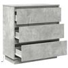 vidaXL Nachttisch Beton Grau 71 x 34,5 x 75 cm Holzwerkstoff