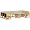 vidaXL Outdoor-Sofagarnitur mit Kissen 11 pcs Wei&szlig; und Beige