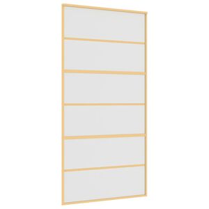 vidaXL Schiebet&uuml;r Golden 102,5x205 cm Matt ESG-Glas und Aluminium