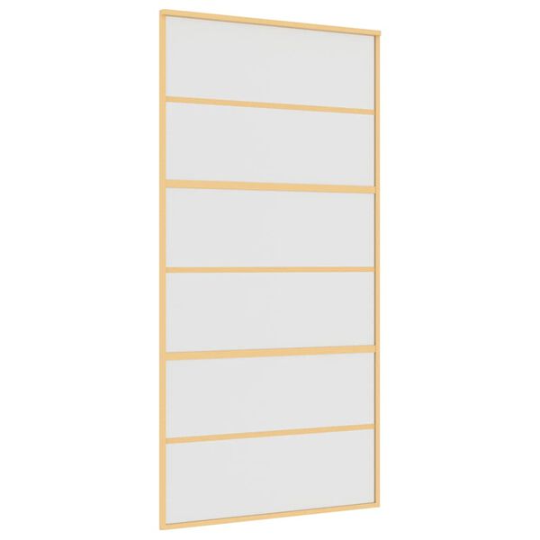 vidaXL Schiebet&uuml;r Golden 102,5x205 cm Matt ESG-Glas und Aluminium