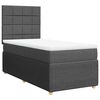 vidaXL Boxspringbett mit Matratze Dunkelgrau 100x200 cm Stoff