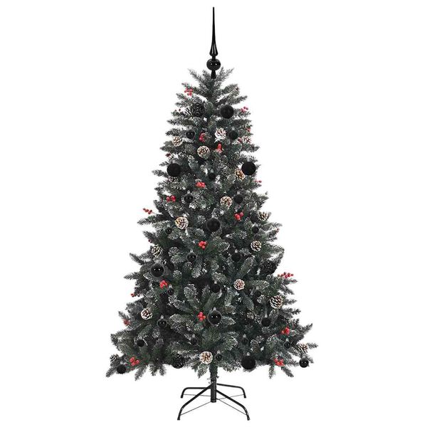 vidaXL K&uuml;nstlicher Weihnachtsbaum Gr&uuml;n 150 cm PVC, Plastik und Stahl