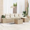 vidaXL Garten-Sofa-Set mit Kissen 6 pcs Beige Poly-Rattan