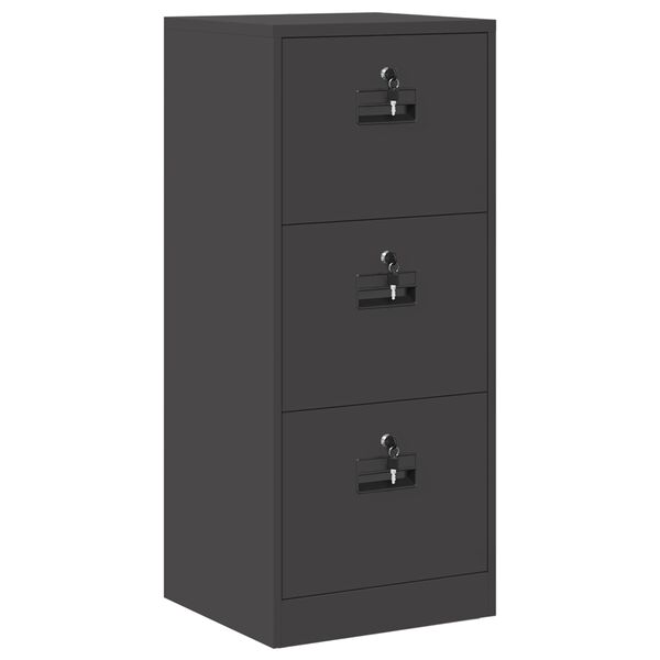 vidaXL Aktenschrank Schwarz 45,5 x 42 x 106,5 cm Kaltgewalzter Stahl