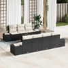 vidaXL Garten-Sofa-Set mit Kissen 8 pcs Schwarz Poly-Rattan