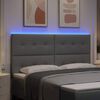 vidaXL LED Kopfteil mit LED-Lichtleisten Hellgrau 180 cm Polyester