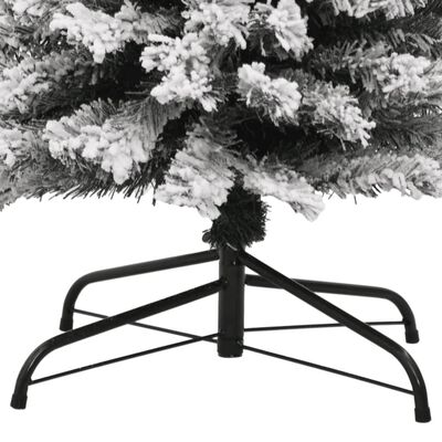 vidaXL Schlanker Künstlicher Weihnachtsbaum Beschneit Grün 240 cm PVC