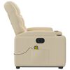 vidaXL Elektrischer Massagesessel mit Aufstehhilfe Creme Stoff