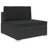vidaXL 12-tlg. Garten-Lounge-Set mit Auflagen Poly Rattan Schwarz
