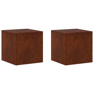 vidaXL Pflanzenst&auml;nder 2 pcs Rostoptik 40 x 40 x 40 cm Wetterfeststahl
