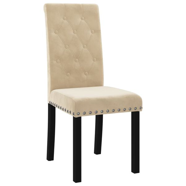 vidaXL Esszimmerst&uuml;hle 2 Stk. Creme Samt