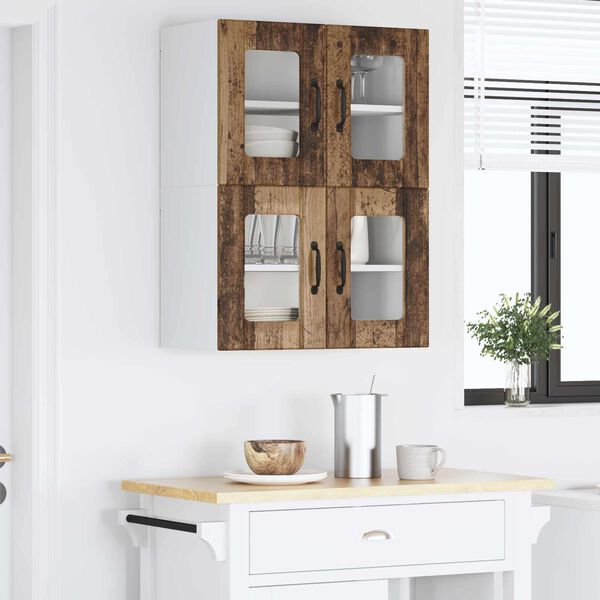 vidaXL K&uuml;chenschrank 2 pcs Altholz 60 x 31 x 40 cm Holzwerkstoff