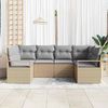 vidaXL Sofa Set mit Kissen 6 pcs Beige Poly Rattan