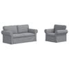 vidaXL Sofa Set 2 Stk. Hellgrau Stoff