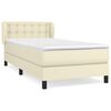 vidaXL Boxspringbett mit Matratze Creme 80x200 cm Kunstleder