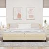 vidaXL Boxspringbett mit Matratze Creme 200 x 200 cm Polyester