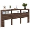 vidaXL LED-Kopfteil mit Ablage Braun Eichen-Optik 220x17x102 cm