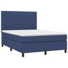vidaXL Boxspringbett mit Matratze & LED Blau 140x190 cm Stoff