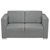 vidaXL Sofa 2-Sitzer Stoff Hellgrau