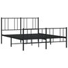 vidaXL Metallbett ohne Matratze mit Fu&szlig;teil Schwarz 160x200 cm
