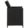 vidaXL Gartenstühle mit Kissen 2 Stk. Poly Rattan Schwarz