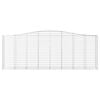 vidaXL Gabionen mit Hochbogen 3 Stk. 400x50x140/160cm Verzinktes Eisen