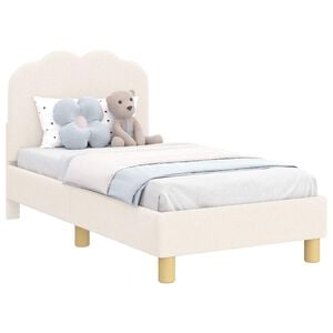 vidaXL Kinderbettgestell mit Kopfteil Creme 70 x 140 cm Boucl&eacute;