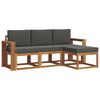 vidaXL Outdoor-Sofagarnitur mit Kissen 4 pcs Natur und Anthrazit