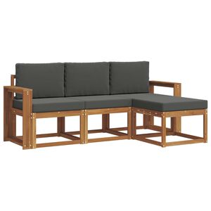 vidaXL Outdoor-Sofagarnitur 4 stk. Natur und Anthrazit