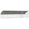 vidaXL Hundek&auml;fig 4 stk. Silber 8 x 2 x 2 m Verzinkter Stahl