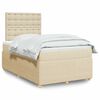 vidaXL Boxspringbett mit Matratze Creme 120x200 cm Stoff
