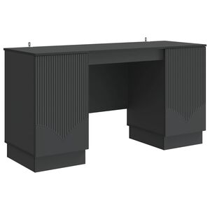 vidaXL Schreibtisch mit Regal Schwarz 142,5 x 50 x 75 cm Holzwerkstoff