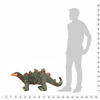 vidaXL Plüschtier Stegosaurus Stehend Plüsch Grün und Orange XXL