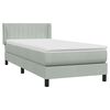 vidaXL Boxspringbett mit Matratze Hellgrau 80x210 cm Samt