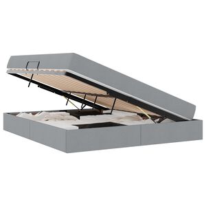 vidaXL Aufbewahrungsbett mit Matratze Hellgrau 160 x 200 cm Polyester