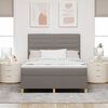 vidaXL Boxspringbett mit Matratze Taupe 140 x 190 cm Stoff