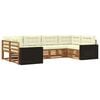 vidaXL Outdoor-Sofagarnitur 6 stk. Natur und Creme Massivholz Akazie