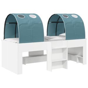 vidaXL Bett mit Tunnel 4 pcs Wei&szlig; und Hellblau Holzwerkstoff