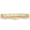vidaXL 8-tlg. Garten-Lounge-Set mit Creme Kissen Massivholz Kiefer