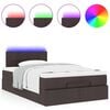 vidaXL Ottoman-Bett mit Matratze & LEDs Dunkelbraun 120x190 cm Stoff