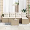 vidaXL Sofa Set mit Kissen 6 pcs Beige und Creme Poly-Rattan