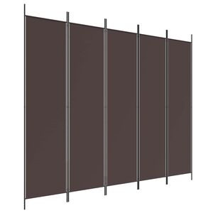 vidaXL 5-tlg. Paravent Braun 250x200 cm Stoff