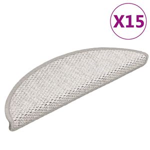 vidaXL Treppenmatten Selbstklebend Sisal-Look 15 Stk. 56x17x3 Platina