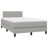 vidaXL Boxspringbett mit Matratze & LED Hellgrau 120x190 cm Stoff