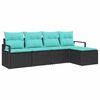 vidaXL Sofa Set 5 pcs Schwarz Poly-Rattan