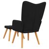 vidaXL Relaxsessel mit Hocker Schwarz Stoff